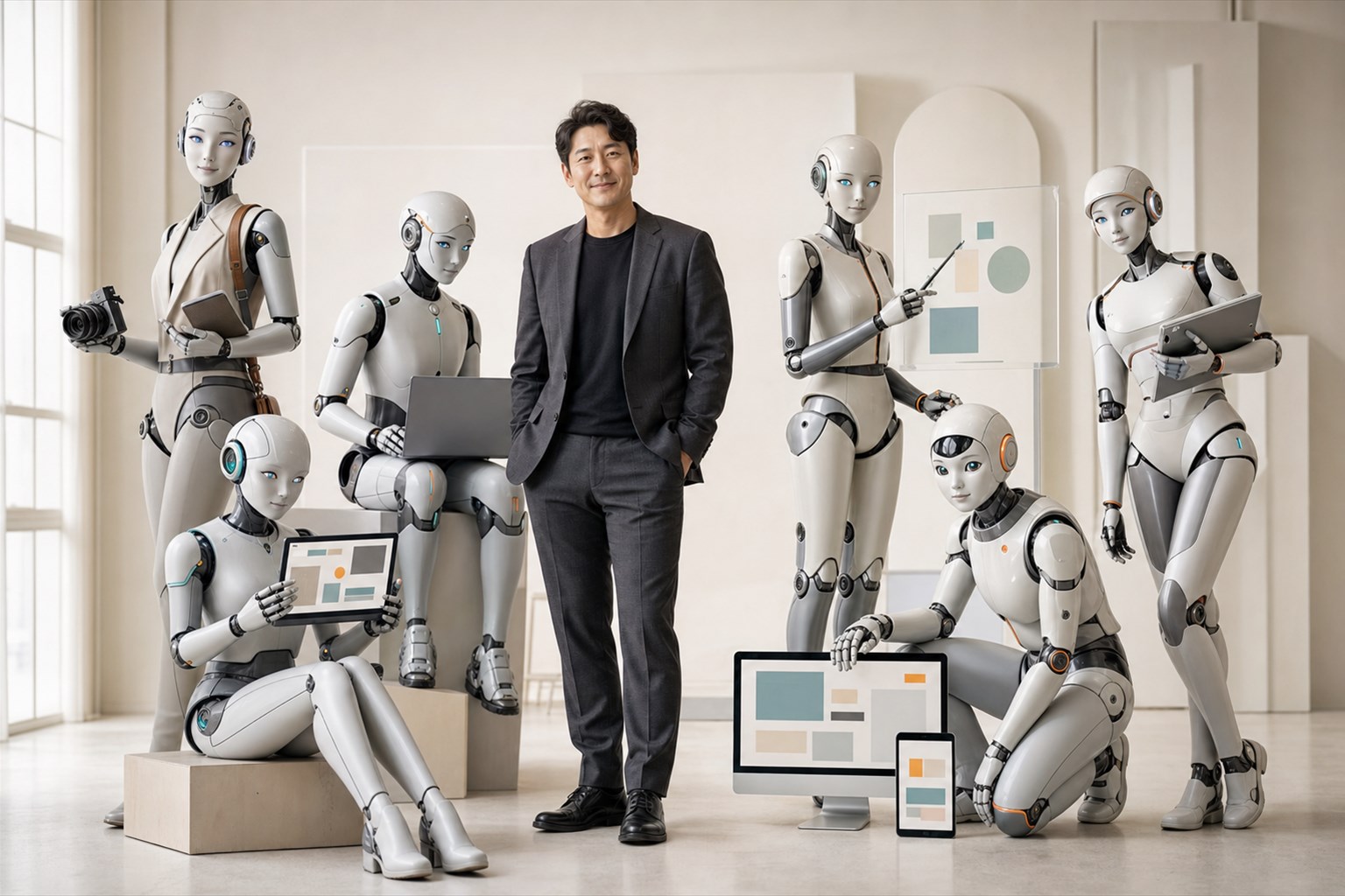 사람 총괄 디렉터와 여러 휴머노이드 AI 전문가가 함께한 프로젝트 팀