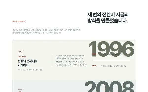 대형 연도 챕터 블록 화면