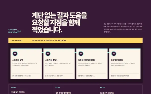 무장애·동행 방문 경로 블록 화면