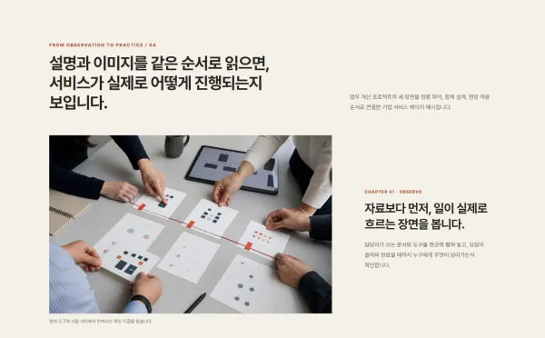 미디어 챕터 캐스케이드 블록 화면