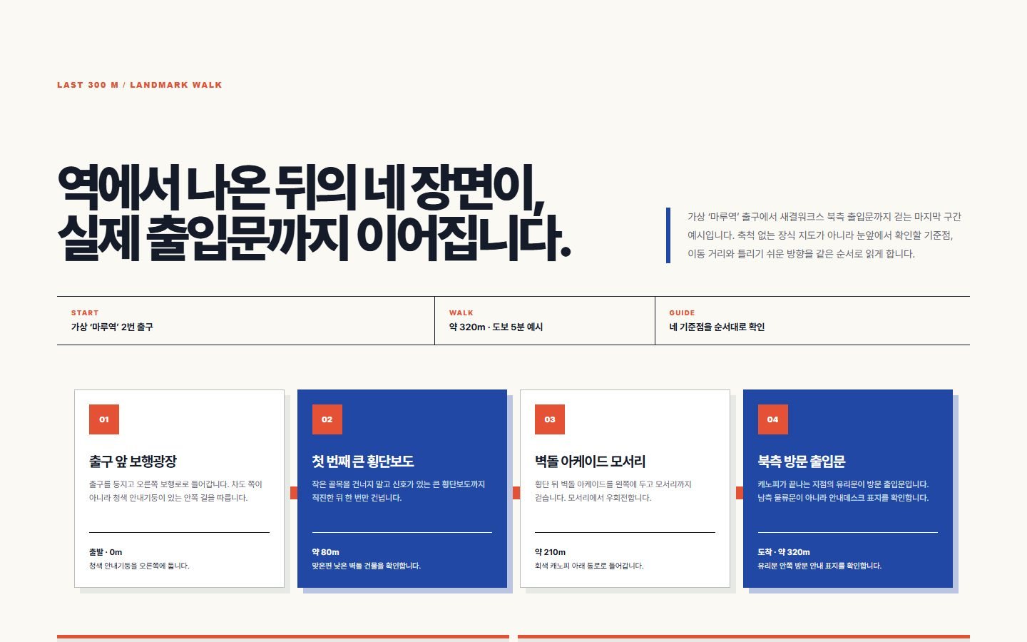 역·정류장 마지막 300m 약도 블록 화면