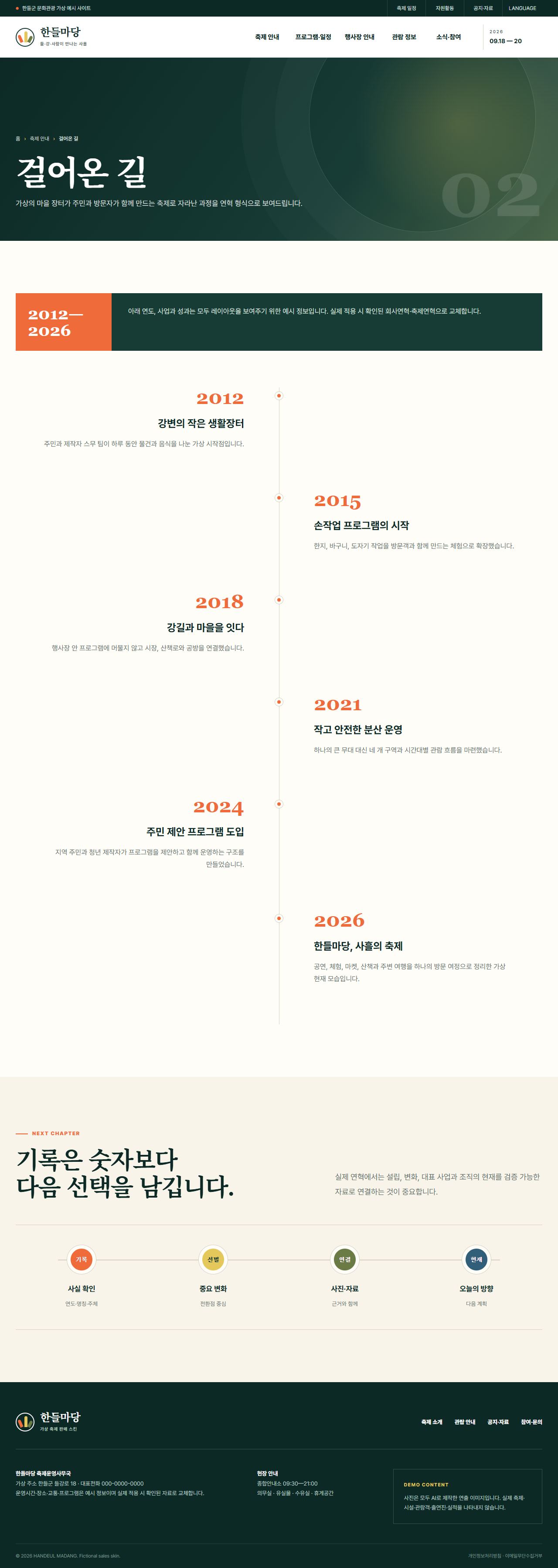 한들마당 — 걸어온 길