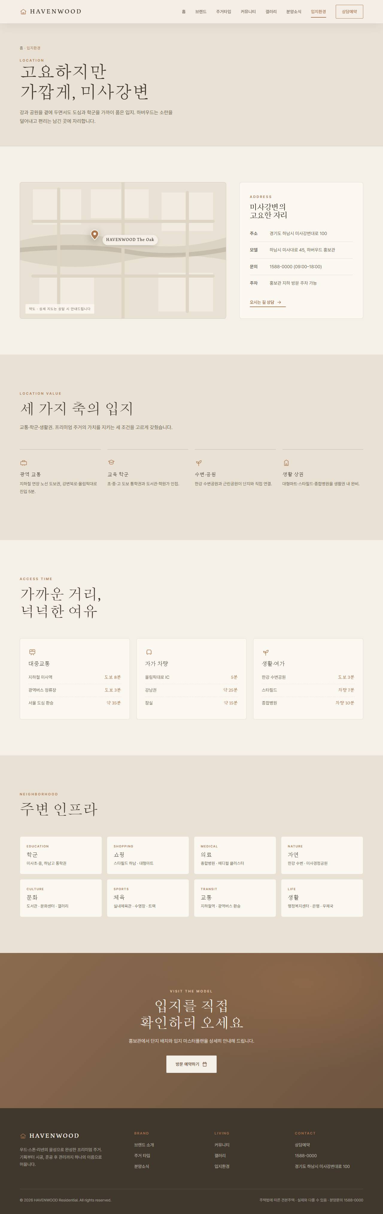 HAVENWOOD — 프리미엄 주거 (웜 라이트 미니멀) — 입지환경